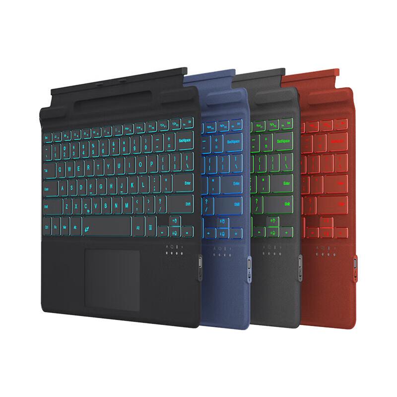 Surface Pro 10/11 Hintergrundbeleuchtete Bluetooth-Tastaturhülle mit Stifthalterung und magnetischer Befestigung