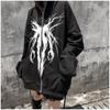Spring And Autumn Women's Hooded Sweatshirt Zip Print Long Sleeve Hoodie Jacket
