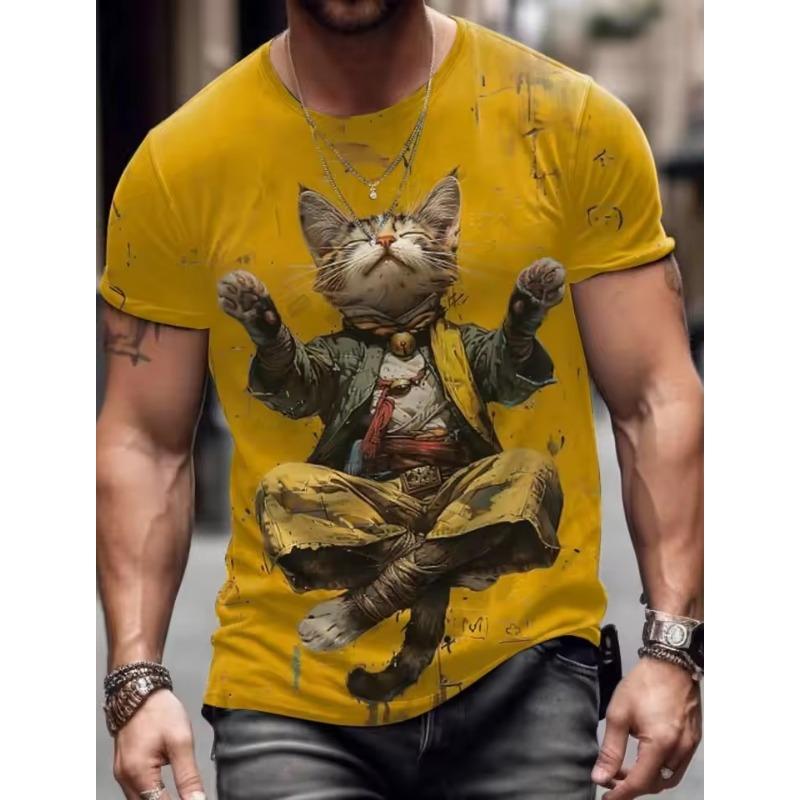 Men's T Shirt Animal Funny Short Sleeve T Shirt 3D Print O-Neck Shirt Exaggerated Designer Party Summer Casual Clothing Apparel