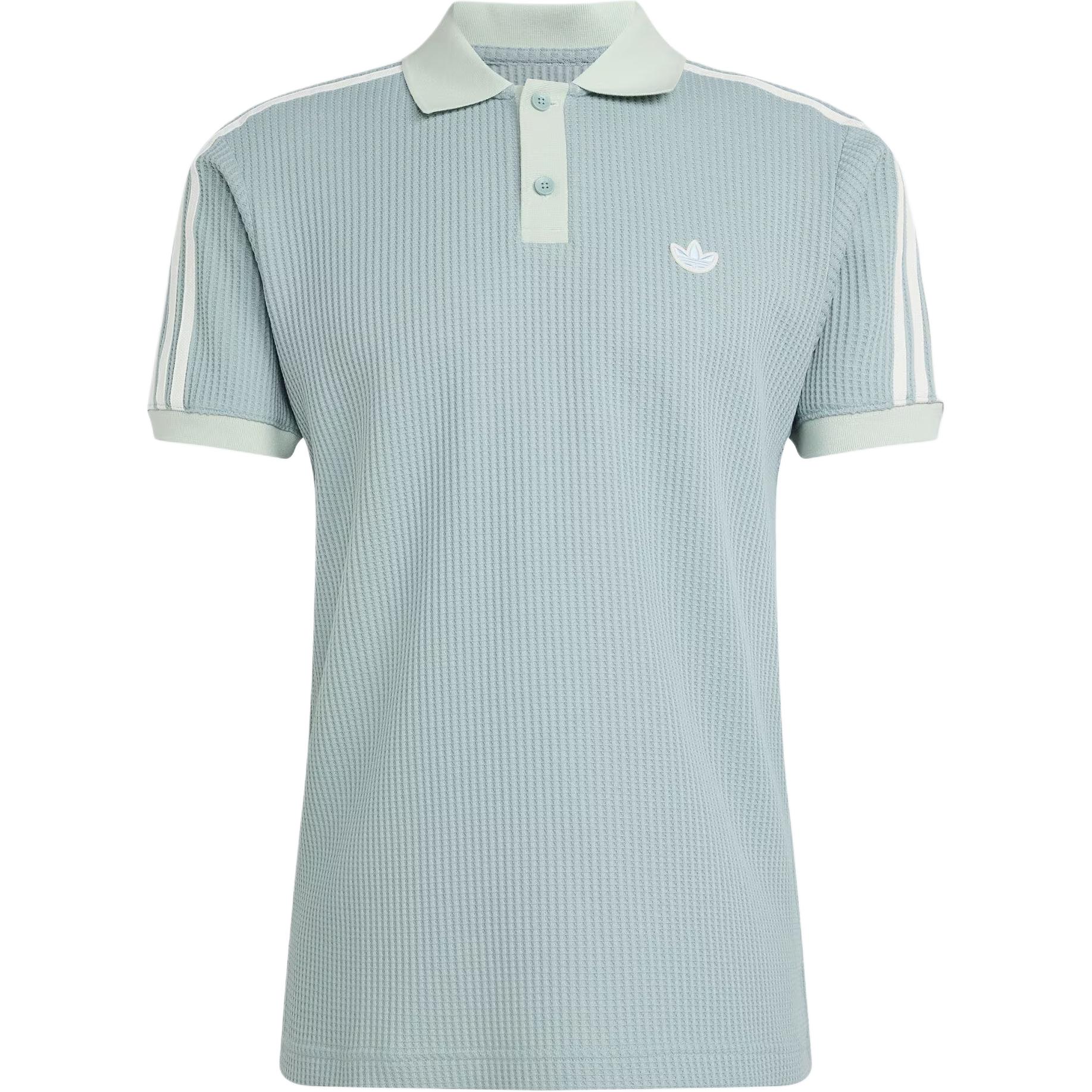 Adidas Originals Waffle Knit Sport Striped Loose Fit Polo Shirt Men tops KX1231 S