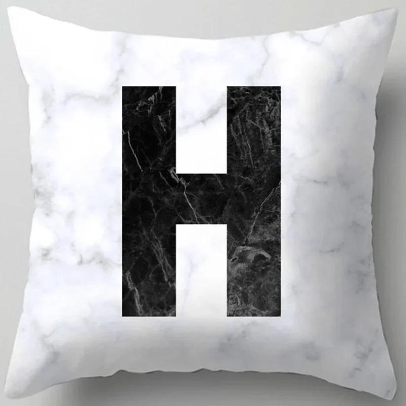 Home Decor Marble Letter Printed Pillowcase Decorative Pillow Sofa Cushion Cover