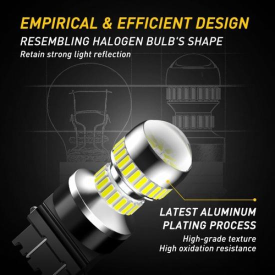 CANBUS 3157 LED Backup Reverse Light Bulbs 6000K White For Chevy Silverado 1500