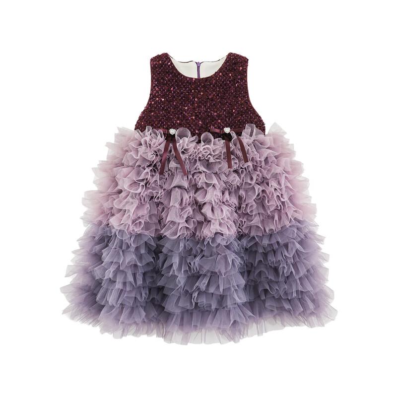 Youyou Girls' Winter Gradient Sequin Princess Vest Dress