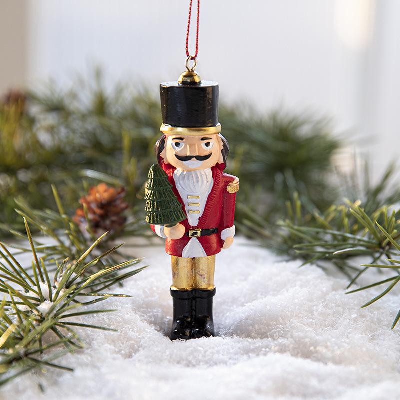 Ciondolo Soldatino Schiaccianoci in Resina da 10 cm per Decorazioni dell'Albero di Natale