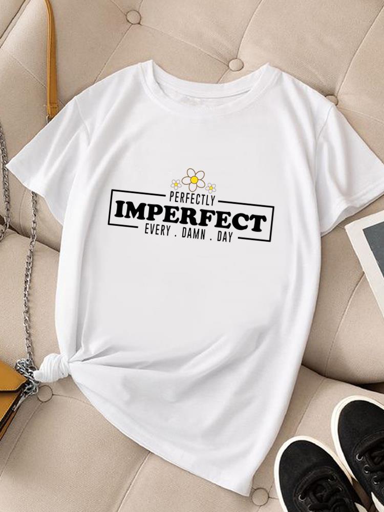 (Asian Size) Clothing Women Fashion Tee Top Lovely Flower Trend  Female T Shirt Woman Print Short Sleeve Graphic T-shirts