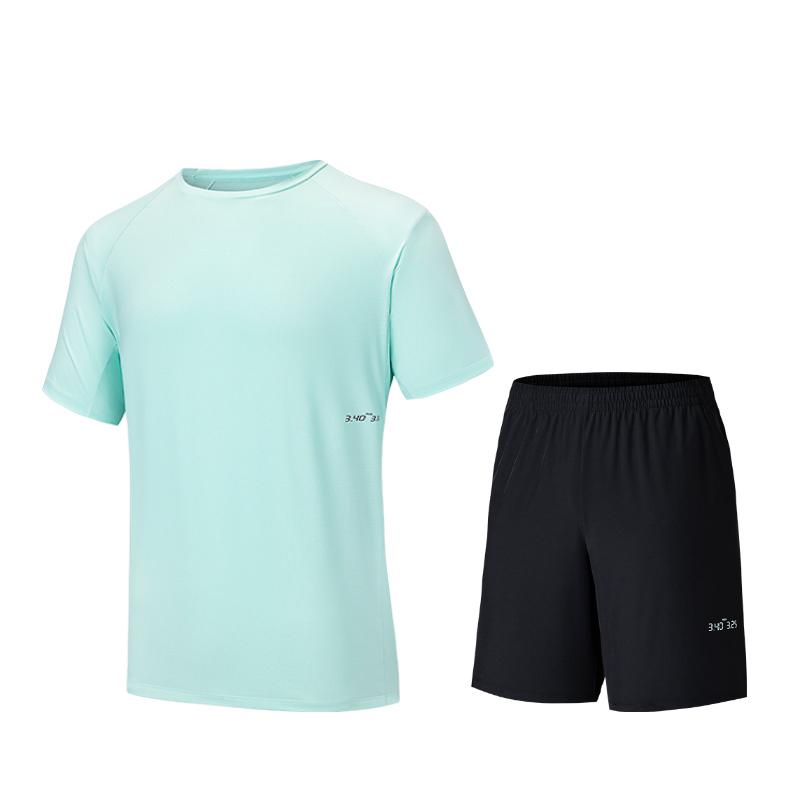 

Anta Breathable Versatile Round Neck Short Sleeve Comfortable Simple Solid Color Shorts Casual Sports Suit Men suit 952527205-2 M