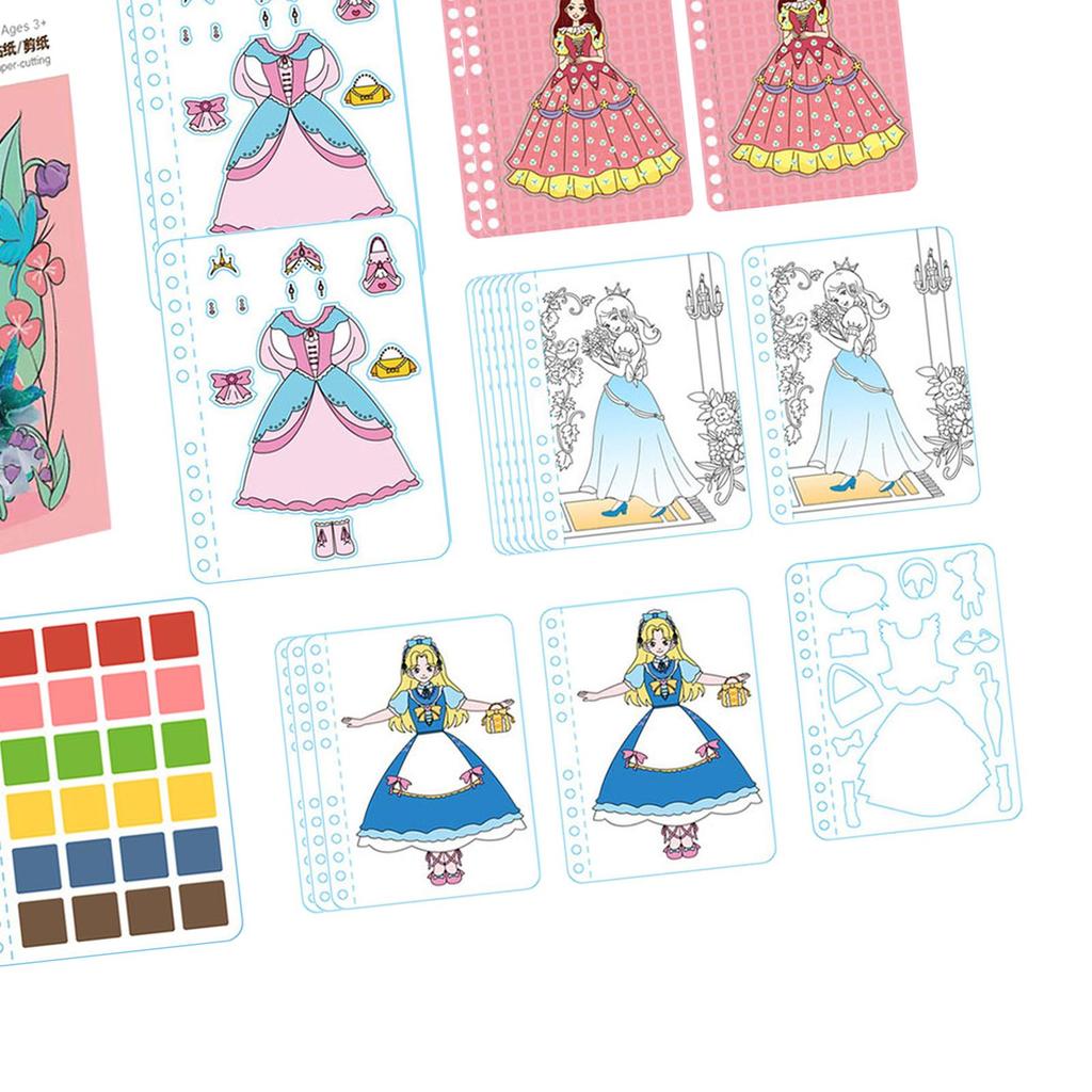 DIY Princess Dress Up Activity Book for Making Clothes Art Fashion Sticker Girls Toys