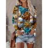 Autumn and Winter Ladies 3D Printed Long Sleeve T-Shirt Fashion Versatile Trend Breathable Casual