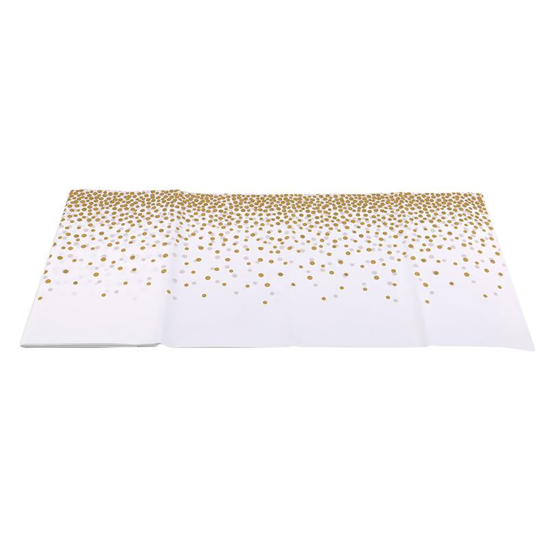 274*137cm Tablecloth Bronzing Black Dot Table Cover for Adult Happy Birthday Party Supplies Wedding Decorations Christmas Decor