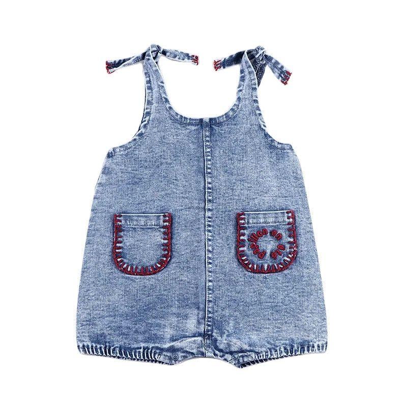 6m-12t New Summer Spring Denim Famliy Clothing Set Girls Suspender Dress Skirt Baby Sleeveless Romper Overall Boys Shirt 4