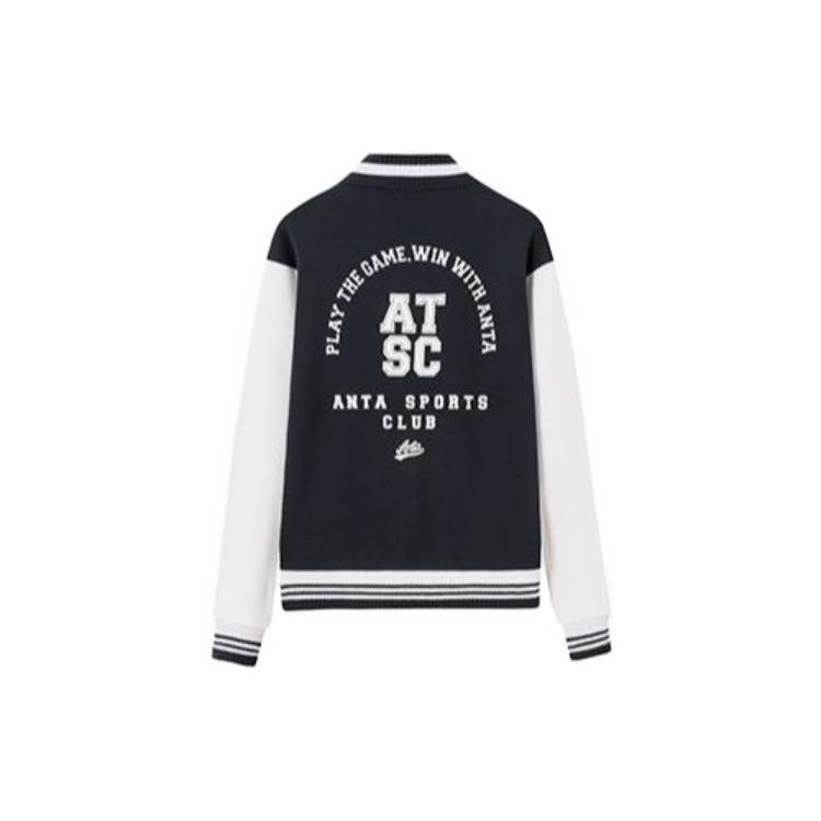 Anta Thick Single-Breasted Long Sleeve Baseball Jacket Men Jackets Black 152348726S-3