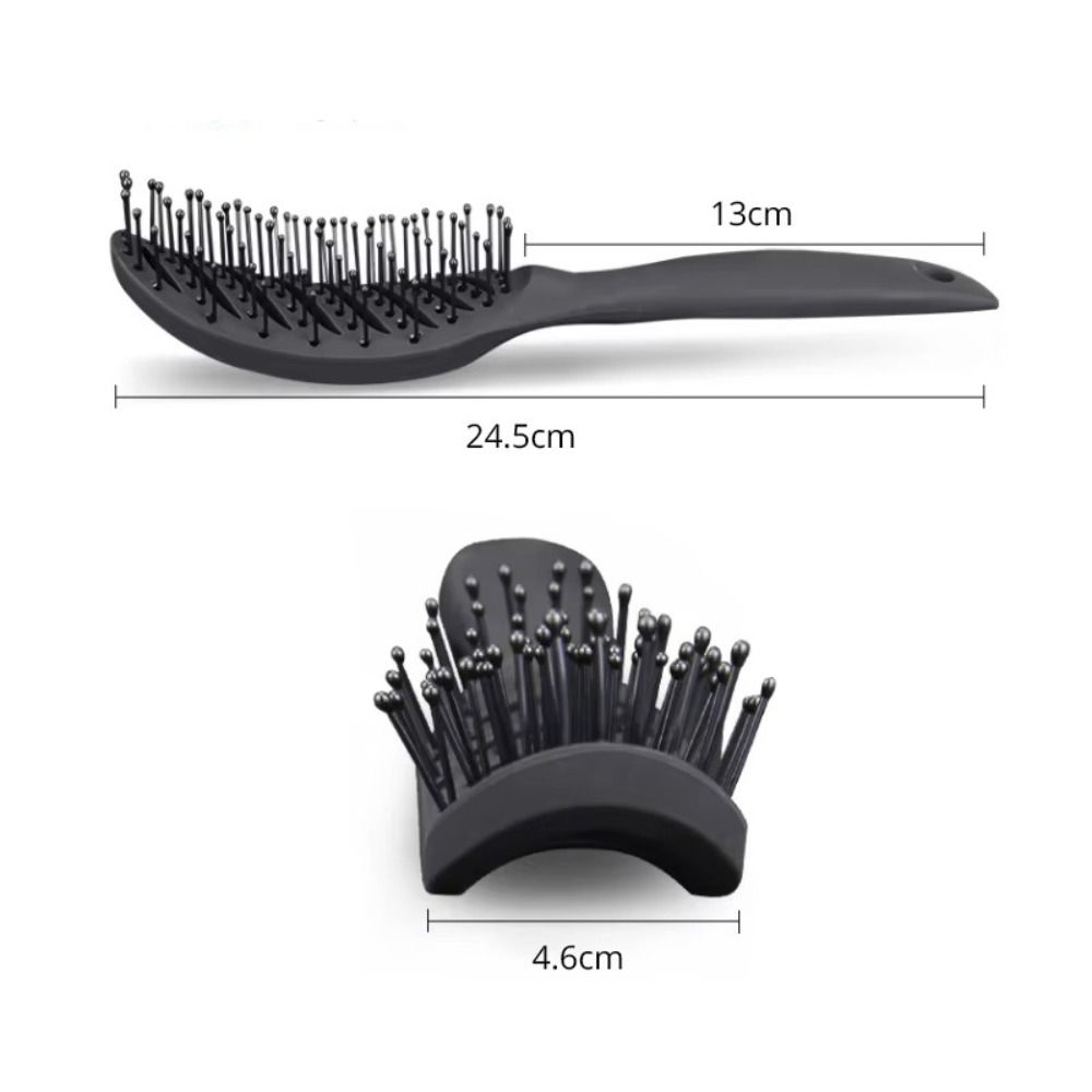 Portable Anti Static Styling Hair Brush Heat-Resistant Plastic Curved Vent Drying Brush 9 Row Rack Wide Tooth Scalp Massage Comb