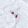 Silver Earrings with Natural Ruby 4.846ct, Cubic Zirconia (2165231)