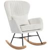 Rocking Chair, Rocking Chair with Cushion, Padded Seat, High Backrest, 67 X 88 X 104 Cm, White