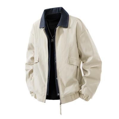 New Large-size Fake Two-piece Jacket Men's Personality Contrasting Colors Loose Trendy Brand Hong Kong Style Fat Man Outfit