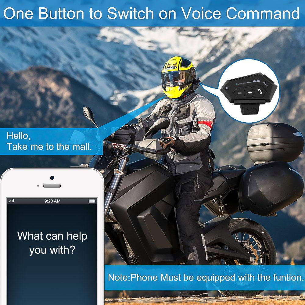 Motosiklet Kaskı İnterkom Bluetooth 5.0 CSR Kulaklık 2000mah Pil Tam/Yarım Yüz Kaskı İçin Anti-parazit Eller Serbest
