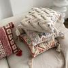 Bohemian Ethnic Flocking Linen Pillow Cover - Decorative Cushion for Sofa, Bedroom, or Bedside