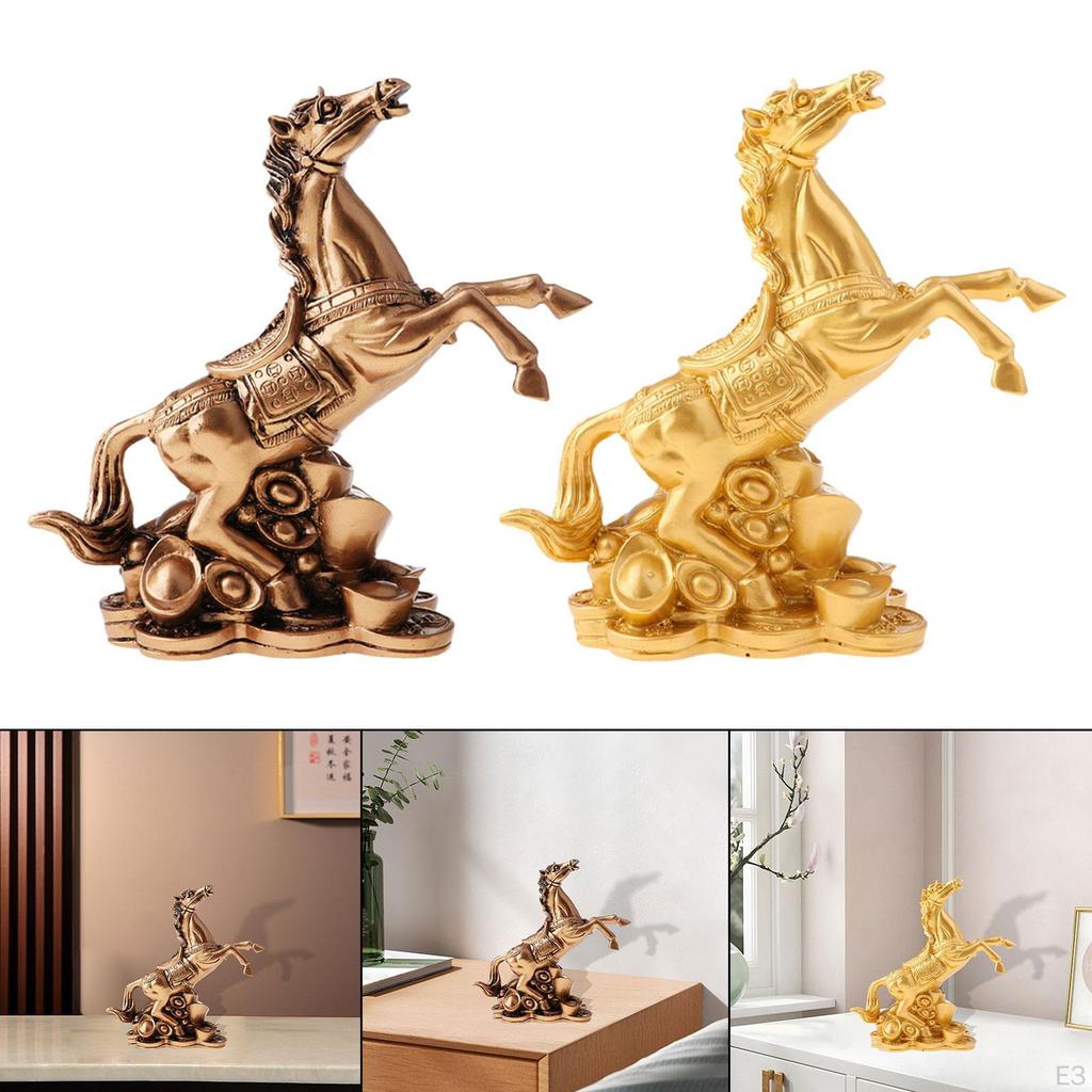 Horse Statue Animal Sculpture Collectible Tabletop Ornament Feng Shui Decor for Shelf Entrance