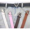 Lady Waist Belt Punk Chain for Cowboy Cowgirl Carved Heart Buckle Retro Buckle Waist Chain Casual Belt