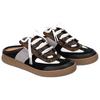 Louis Vuitton Lous Flat Odor Resistant Slide Slippers Women's Black Gray Brown 1ABGYV