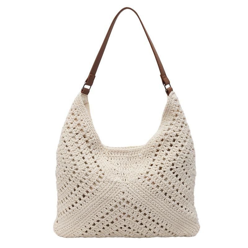 Woven Bag Women's New Popular Beach Vacation Shoulder Bag Large Capacity Tote Bag Straw Bag