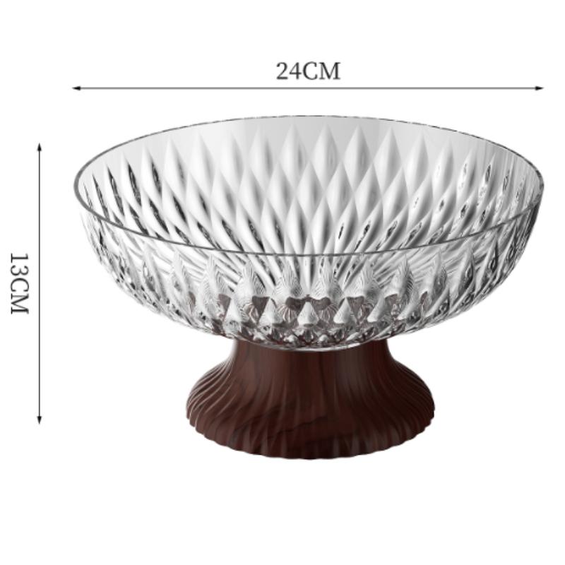 Round Transparent High-Legged Fruit Platter Tea Table Saves Space And Drains Water Plate Household Kitchen Storage Tray