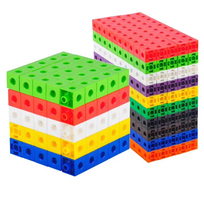 100Pcs Linking Cubes Math Manipulatives Montessori Toys For Kids Learning Classroom Supplies Teaching Educational