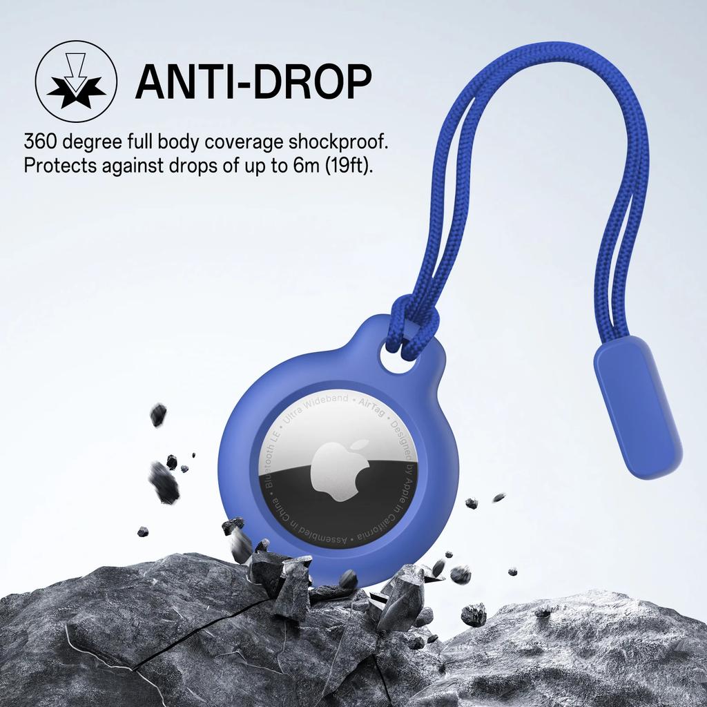 2Pcs Case For Apple Airtags Locator with Strap Protective Cover Anti-Lost Keychain Case for Airtag Holder Tracker Keys Bags Luggage