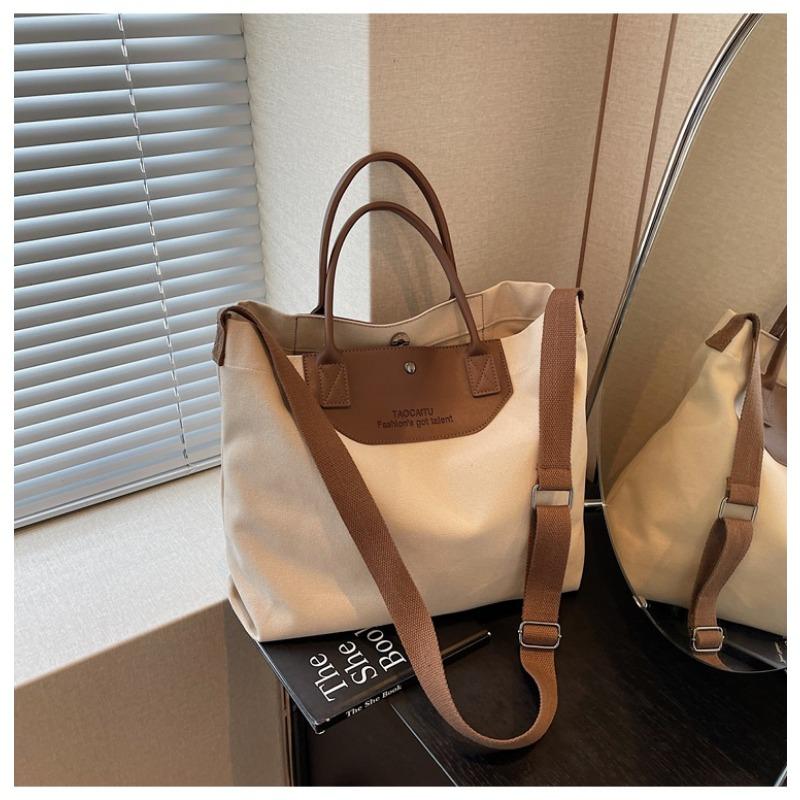 Large capacity bag New women's bag Fashion commuter shoulder bag Canvas trendy versatile large tote bag