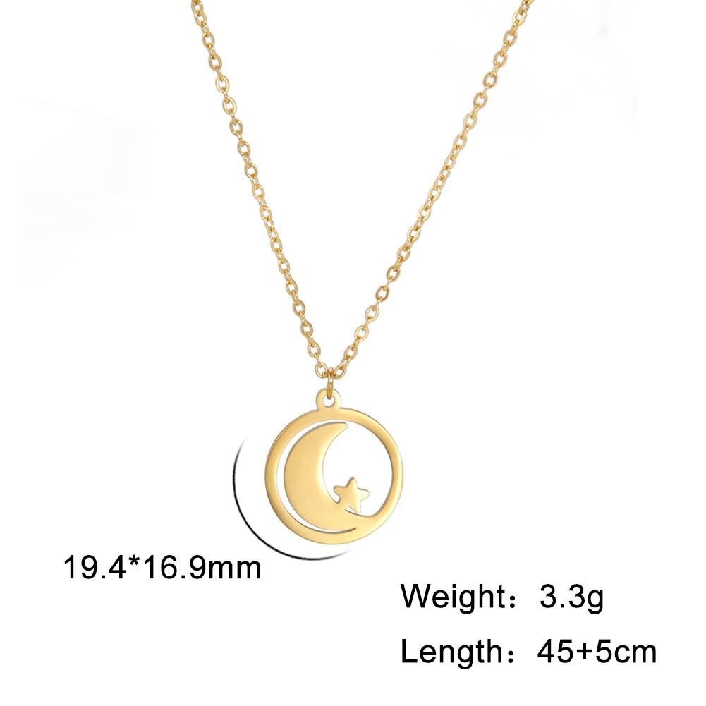 

Ожерелье с символом исламского полумесяца для женщин, подвеска в виде полумесяца и звезды, модный изысканный минималистский исламский религиозный мусульманский ювелирный подарок золотой