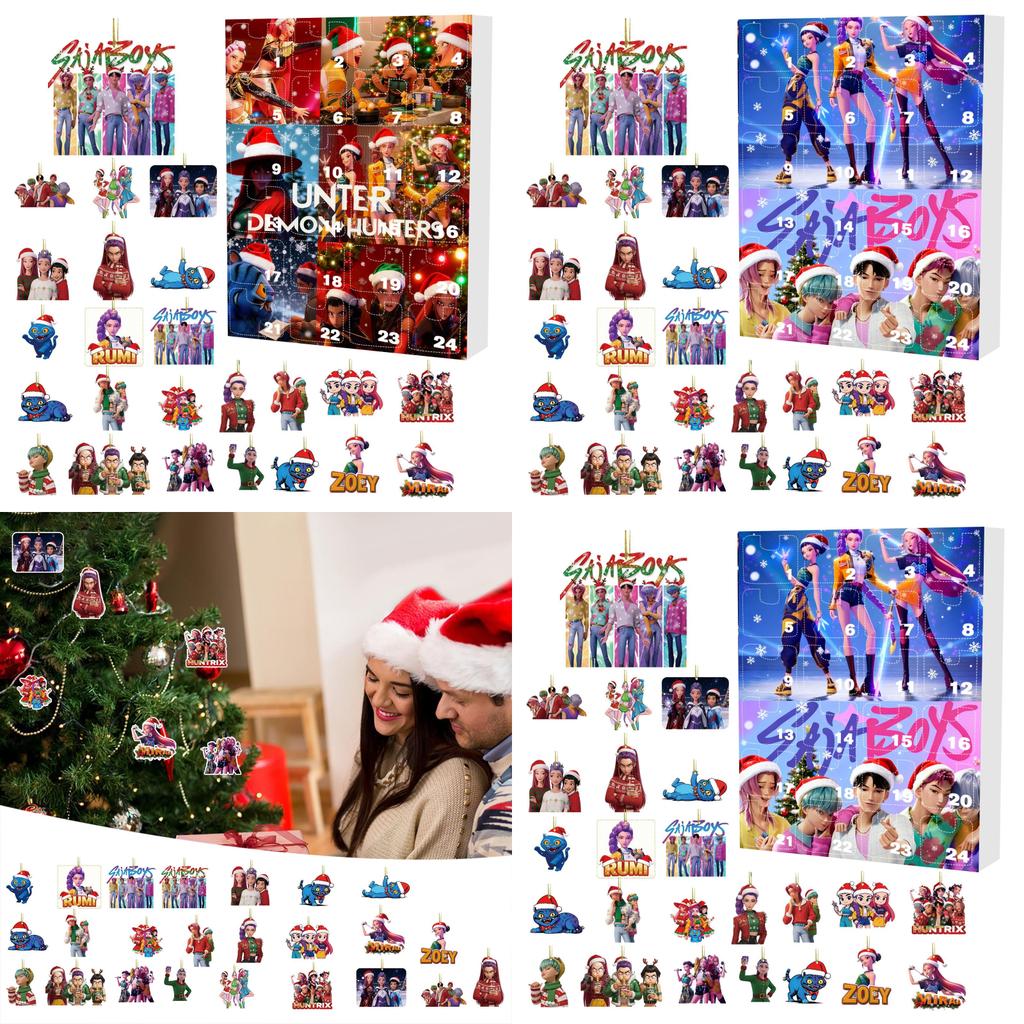 Kpop Dämonenjäger Feiertags Adventskalender Acryl Anhänger Für Weihnachtsbaum Dekoration