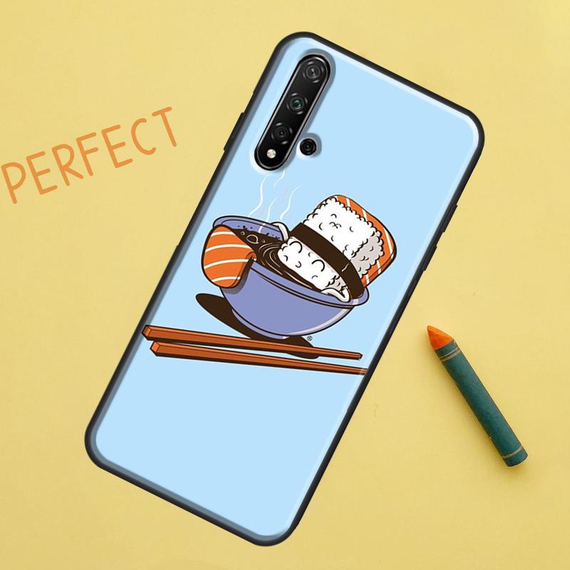 Kawaii Sushi Crowd For Huawei Nova 5T 9 10 SE 7i 8i 11i 12i Y60 Y61 Y70 Y72 Y73 Y90 Y91 P20 P30 P40 Lite Case
