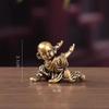 Solid Brass Kung Fu Monk Tea Pet – Zen Style Meditation Figurine for Home or Office Decor