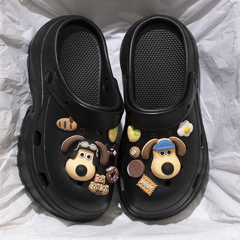 Niedliche Damen-Strandsandalen mit geschlossener Zehe, Absatz, rutschfester Sohle und dicker Sohle