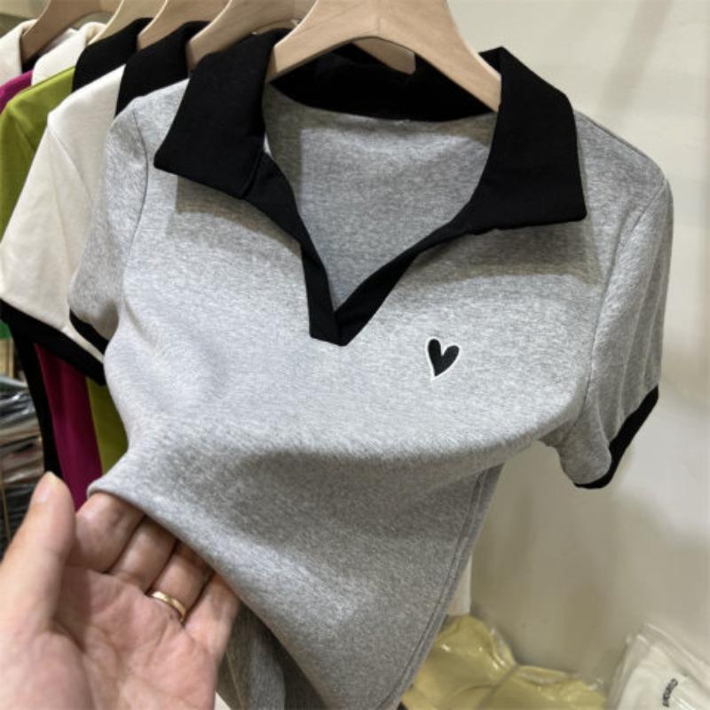 

Large Size Women s Summer Top Small Shirt Fat Sister Waist Thin Short Sleeve T-shirt M білий