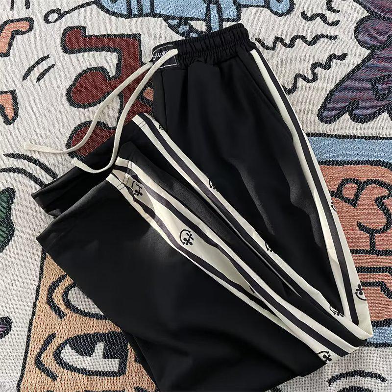 

Новые свободные летние спортивные брюки в полоску в стиле ретро для мальчиков M