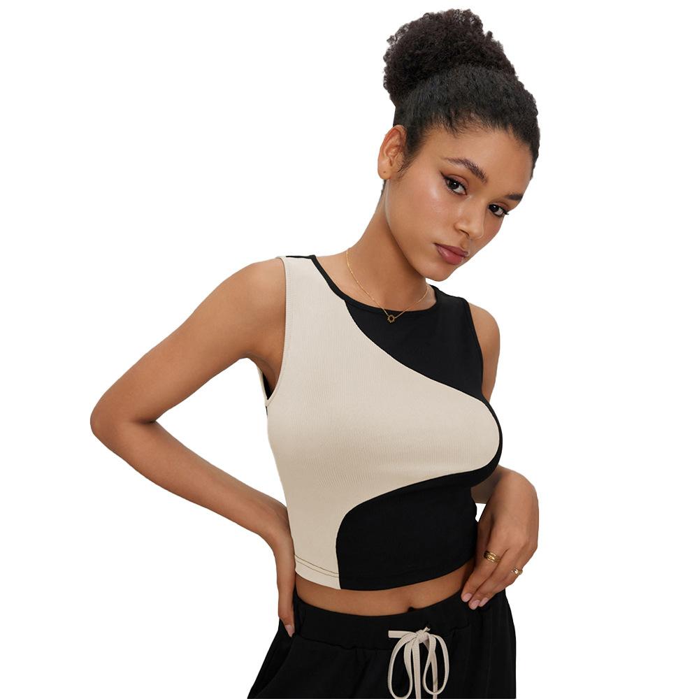 

Новый летний повседневный темпераментный облегающий сексуальный жилет футболка без рукавов подтяжки универсальный топ без бретелек для женщин XL бежевый