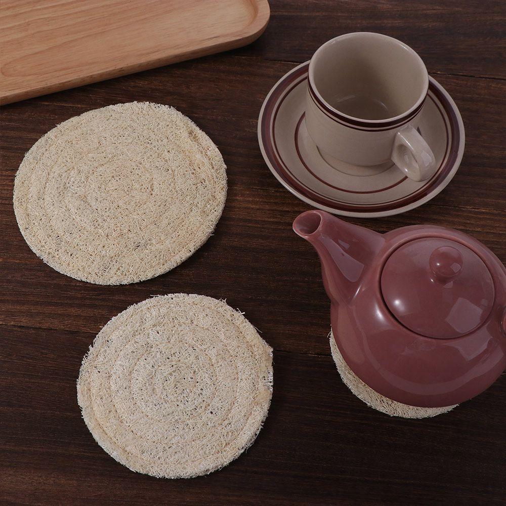Loofah Fibre Teapot Pad Natural Loofah Mat Tea Set Accessories Tea Cup Mat Tea
