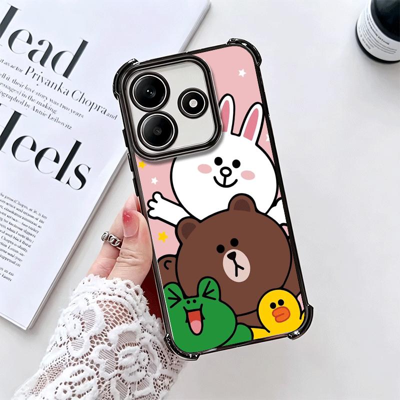 Cartoon Bear B-Browns C-Conys Soft Phone Case For Xiaomi Redmi Note 14 15 Pro Plus 13 12 11S 11T 5G 10 9S 9 Plating Anti-Fall Fu