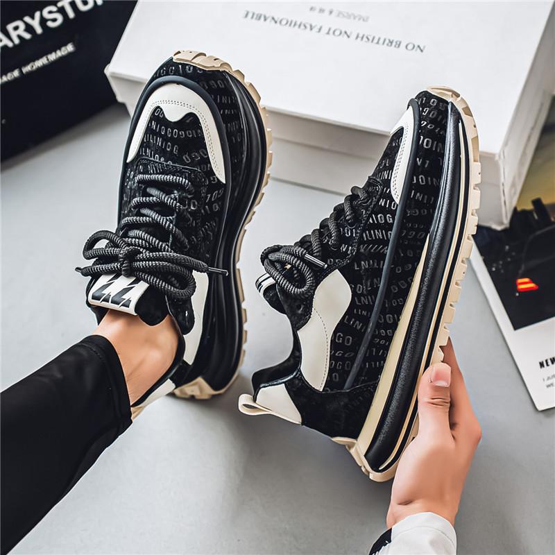 Men's shoes new spring student trend versatile thick-soled wear-resistant non-slip sports casual shoes men's low-top dad shoes