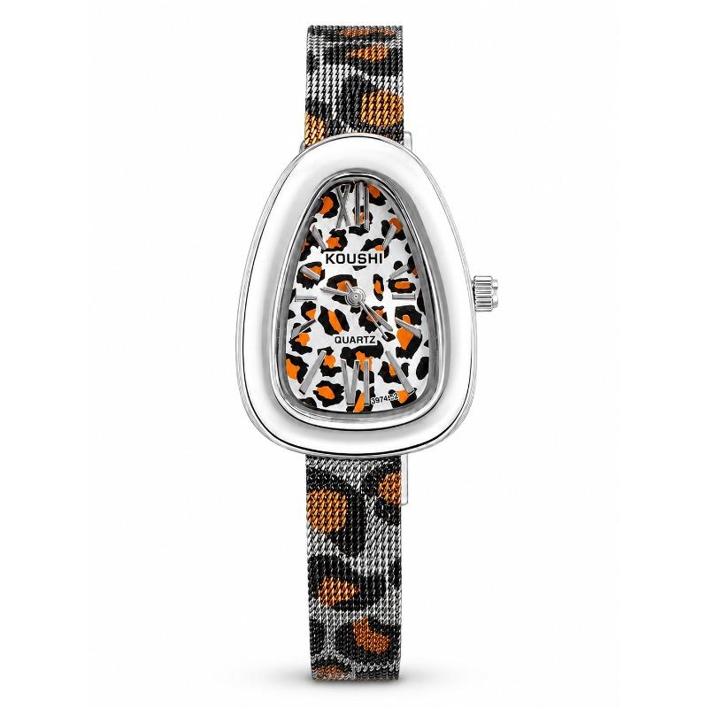 Unique Snake Shape Leopard Dial Ladies Watch Luxury Mesh Bracelet Women Quartz Analog Wristwatch Fashion Dress Female Clock Gift