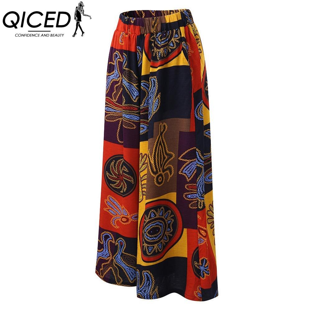 

QICED Женские модные повседневные брюки и капри с принтом однотонного цвета XXXXXL оранжевый