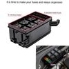 12-Slot Relay Box 6 Relays 6 ATC/ATO Standard Fuses Holder Block with 41pcs Metallic Pins Universal for Automotive Marine Use