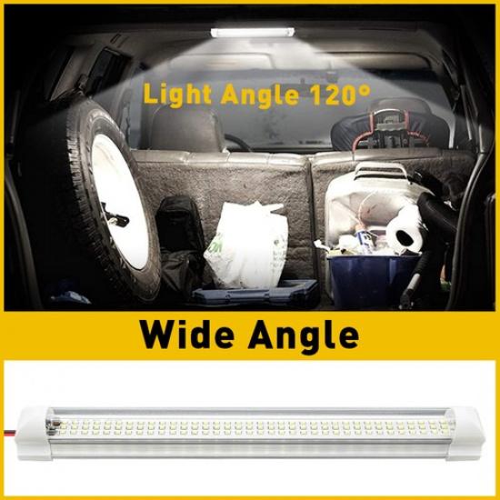 2X 108 Interior Light LED Strip Van Bar Car Bus Caravan ON/OFF Switch 12V 12VOLT