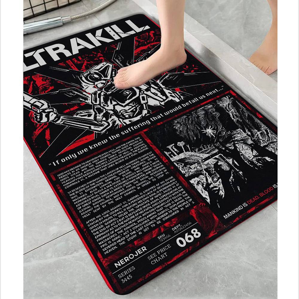 U-ULTRAKILL Hot GAME Room Mats Cheaper Anti-slip Modern Living Room Balcony Printed Welcome Rug