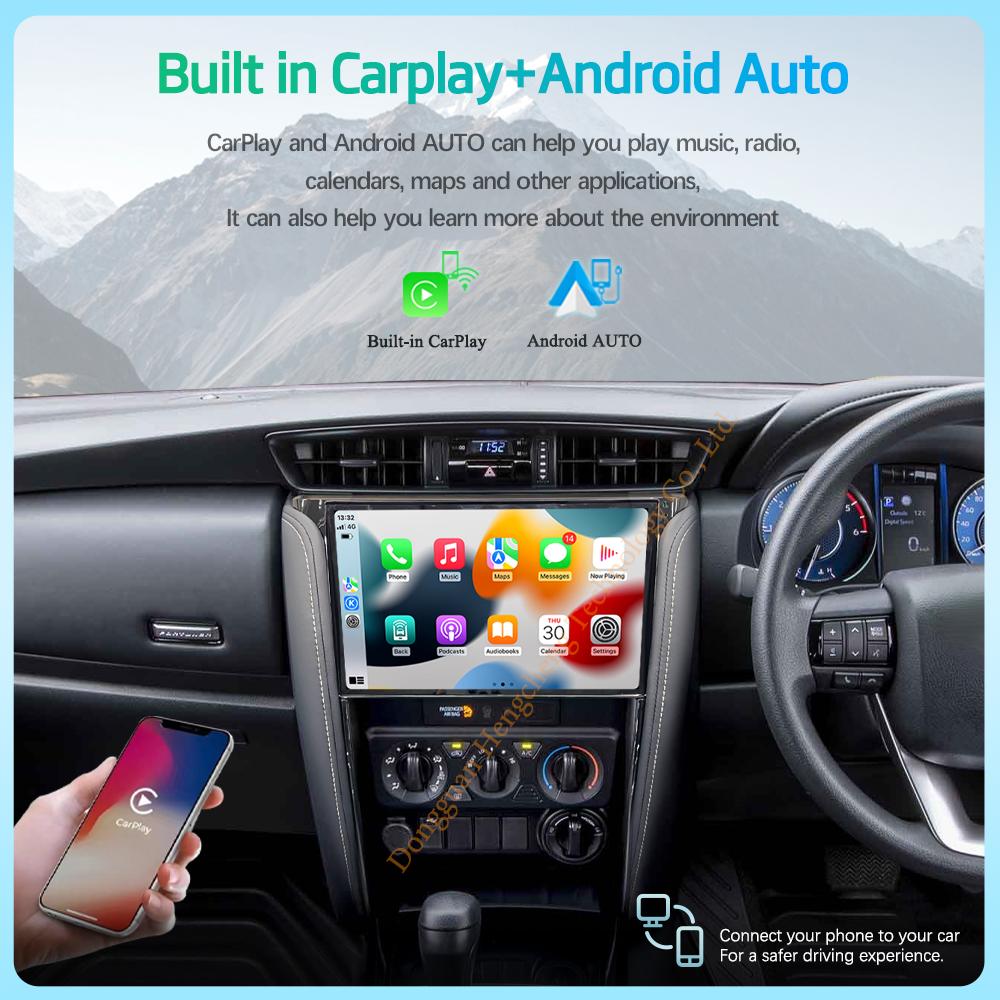11.6Inch For Toyota Fortuner 2 2015-2020 Car Multimedia Player GPS Navigation Radio Android12 8+128G 8Core CarPlay 4G 360Camera
