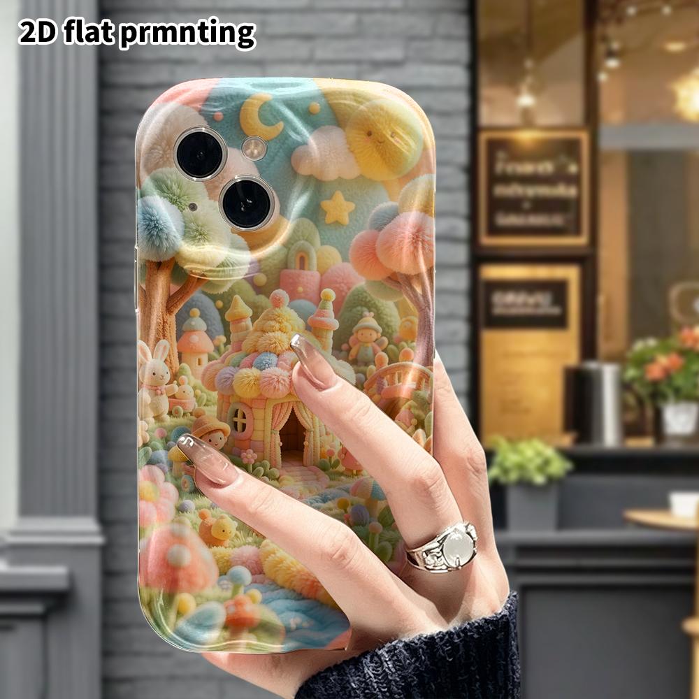 Phone Case: 2D flat, suitable for iPhone 18 17 16 15 14 13 12Pro protective case, fairy tale village, perfect Christmas and Halloween holiday gift