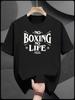 Casual Cotton T-shirt - "No Boxing In Life" Graphic Print