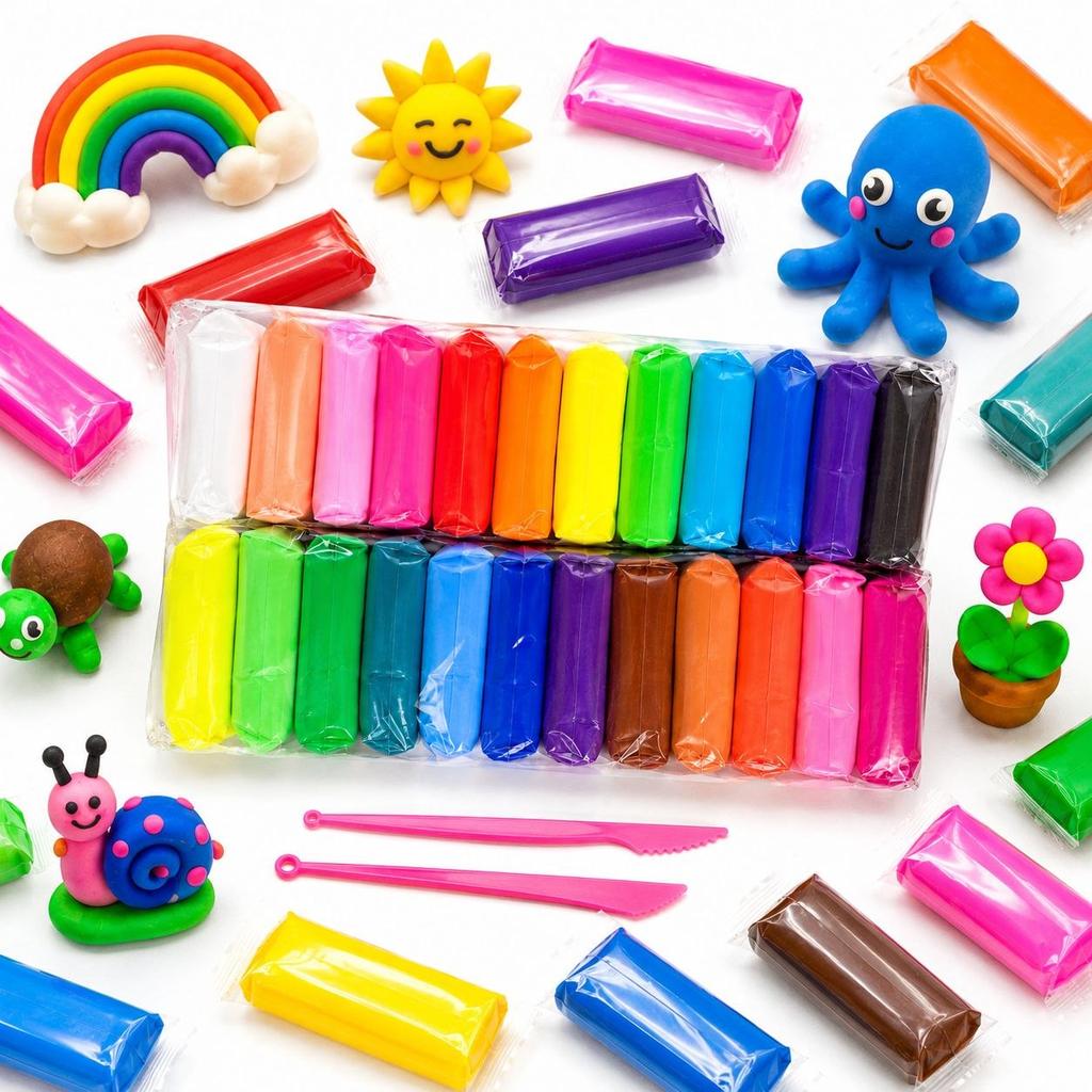 SUPER LIGHT CLAY 24 COLORS SET FOR CHILDREN