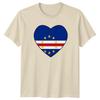Kap Verde Flagge Herz T-Shirt Cabo Verde Erbe Geburtstagsgeschenk Für Ihn Und Sie